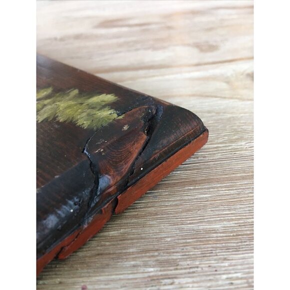 Primitive Wood Plaque Rustic Kitchen Hand Painted Carrot Mushroom Onion Signed - Picture 8 of 8